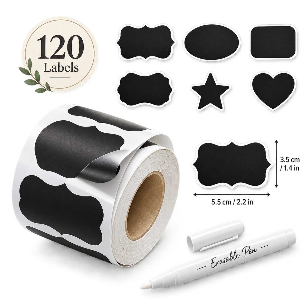 Reusable Chalkboard Pantry Labels (120 Pcs)