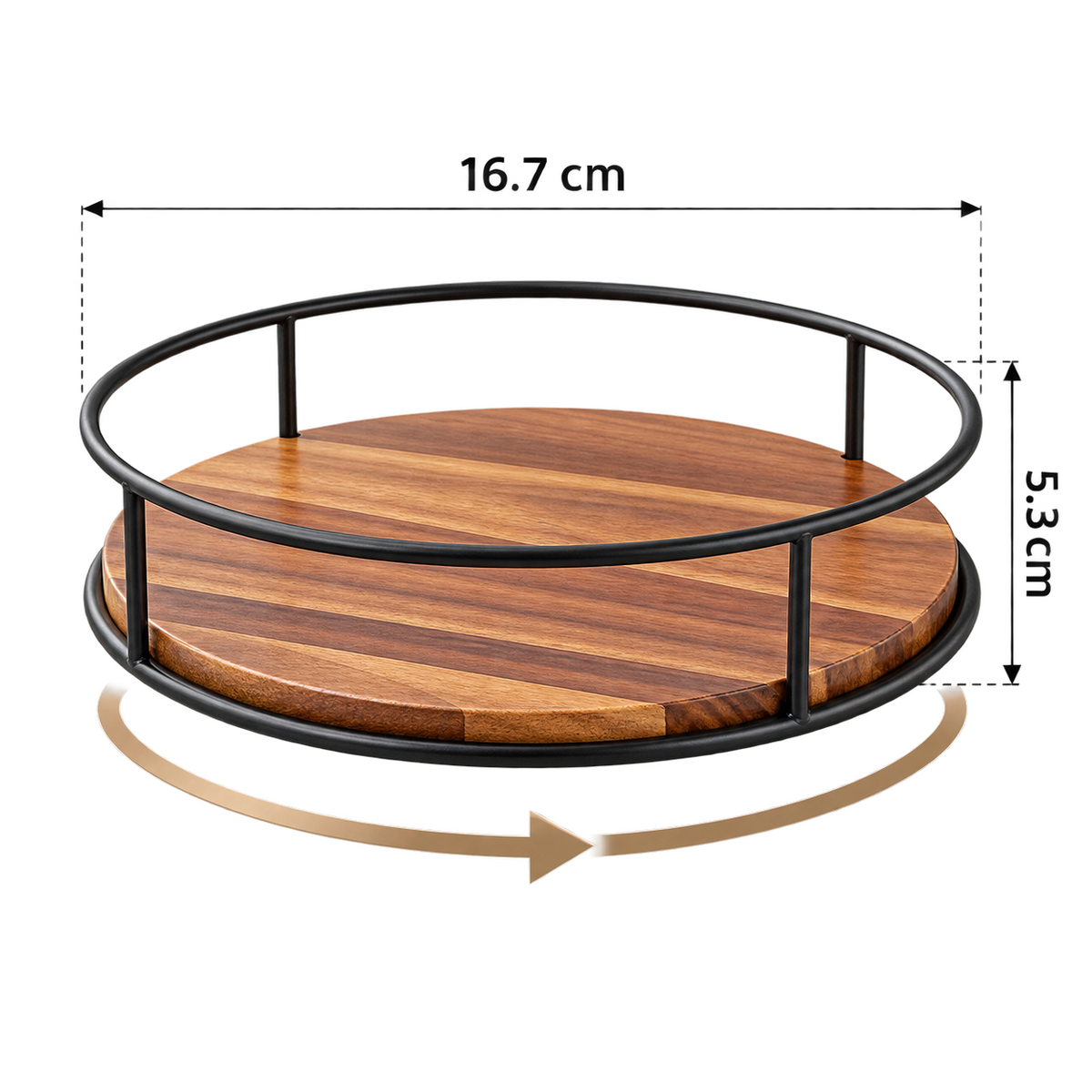 Acacia Wood Rotating Tray