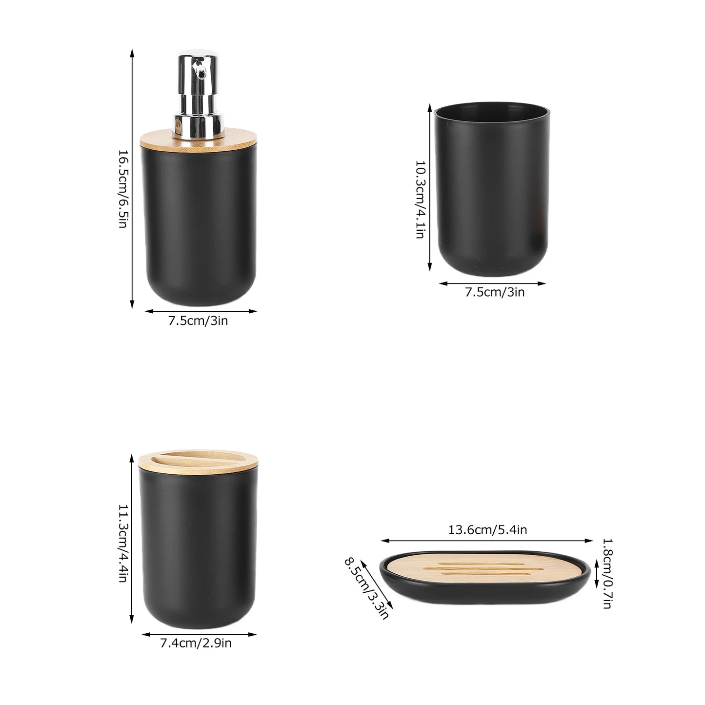 4-Piece Bamboo Bathroom Set