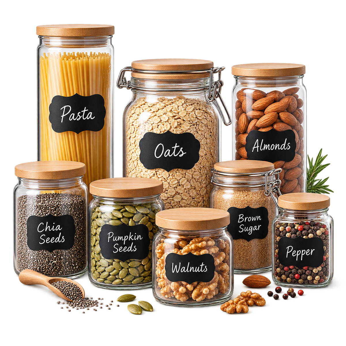 Reusable Chalkboard Pantry Labels (120 Pcs)