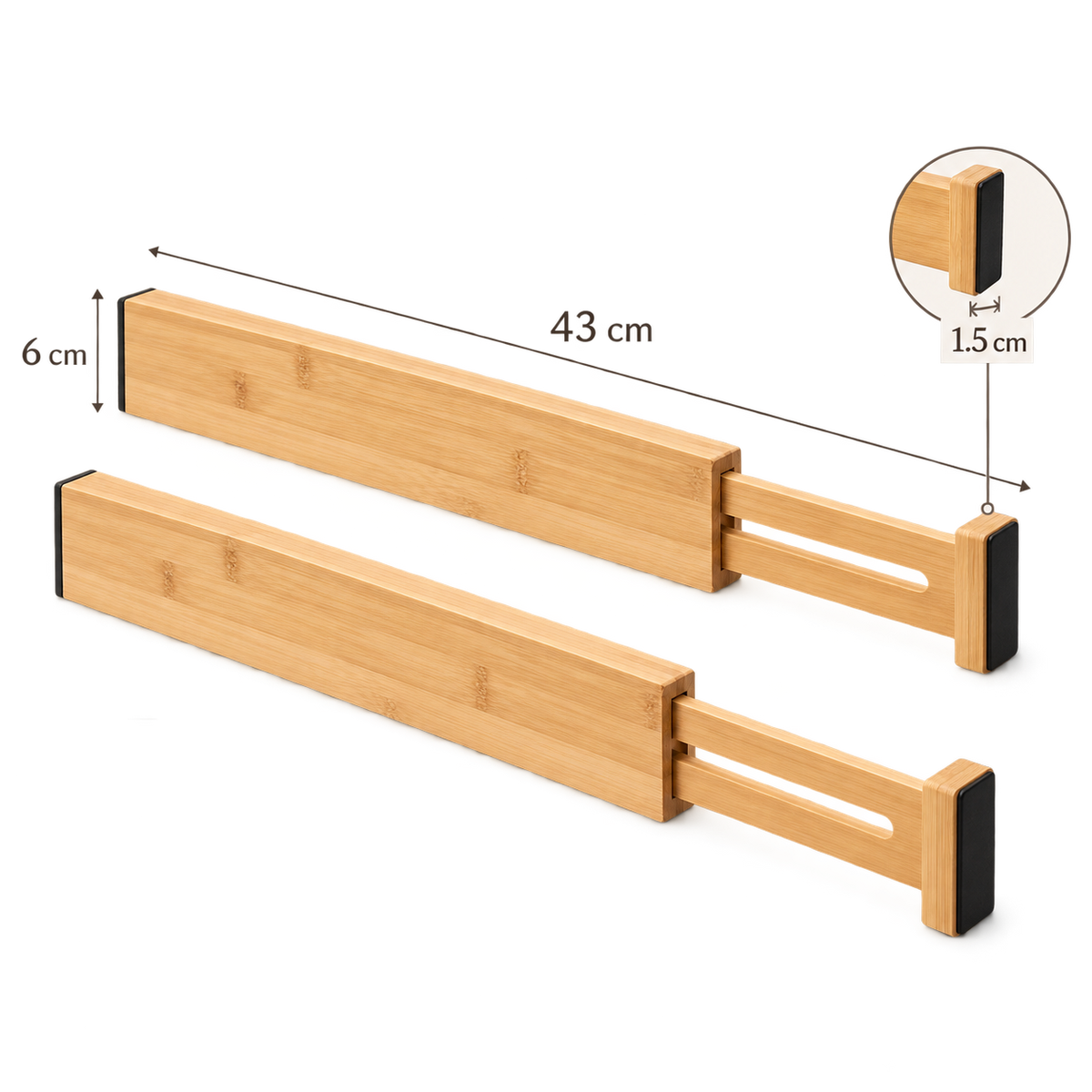 Adjustable Bamboo Drawer Dividers