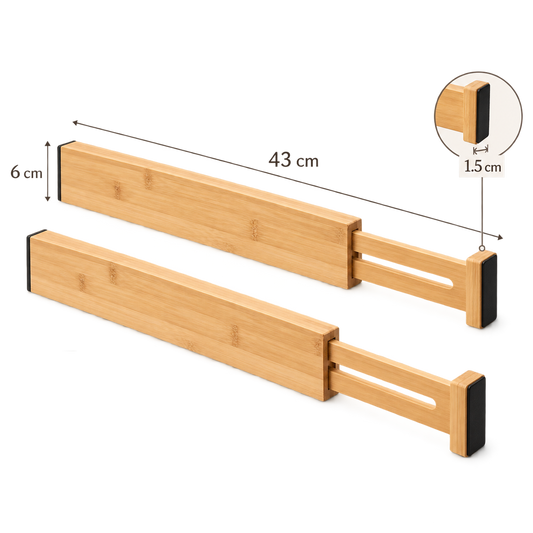 Adjustable Bamboo Drawer Dividers
