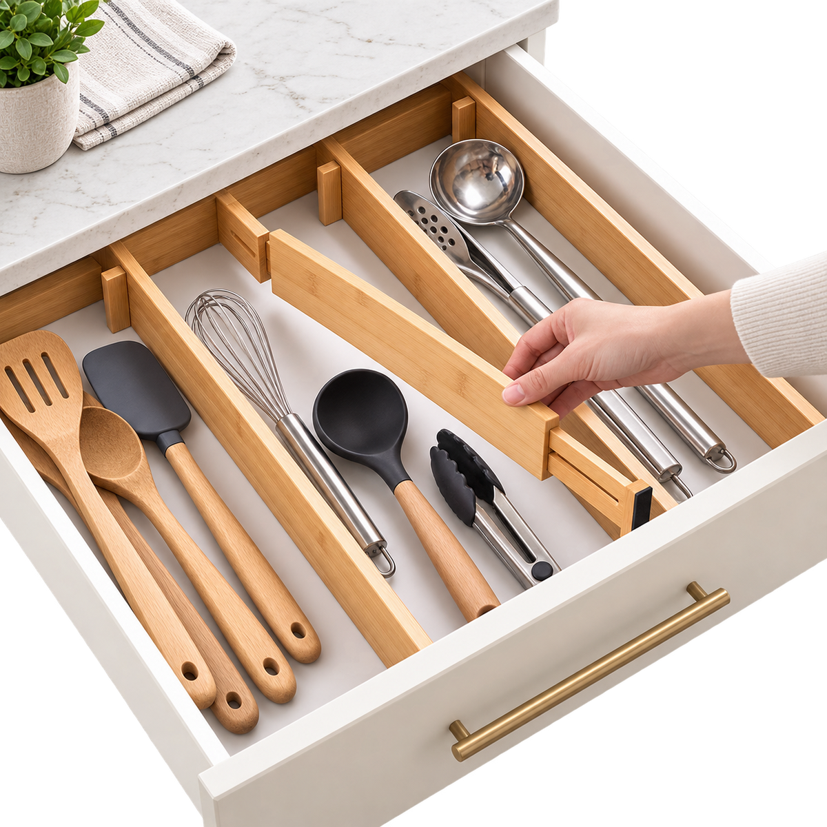 Adjustable Bamboo Drawer Dividers