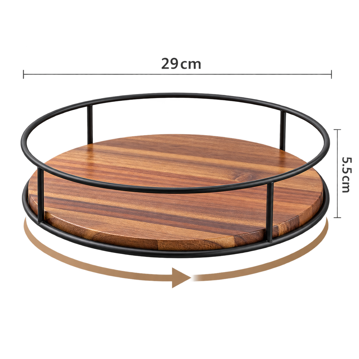 Acacia Wood Rotating Tray