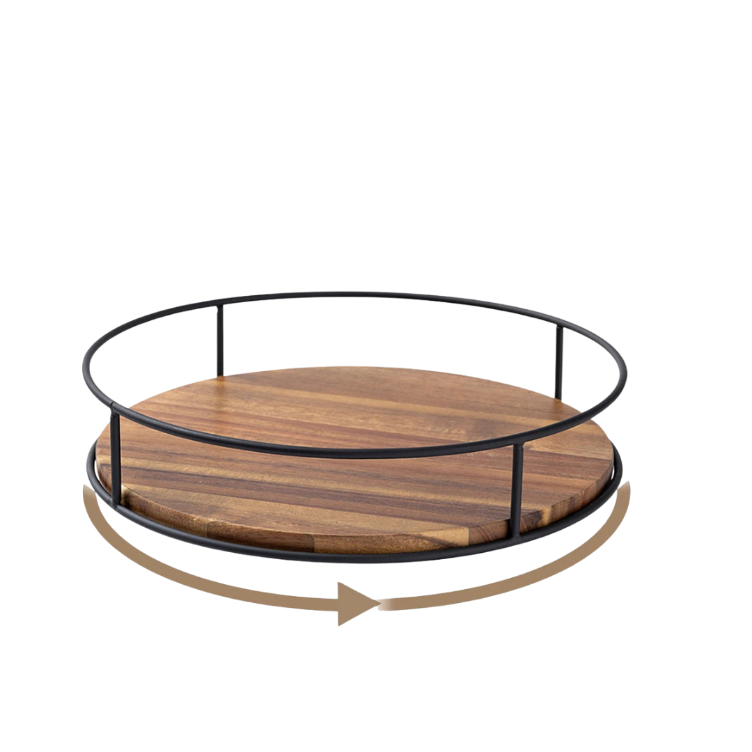 Acacia Wood Rotating Tray