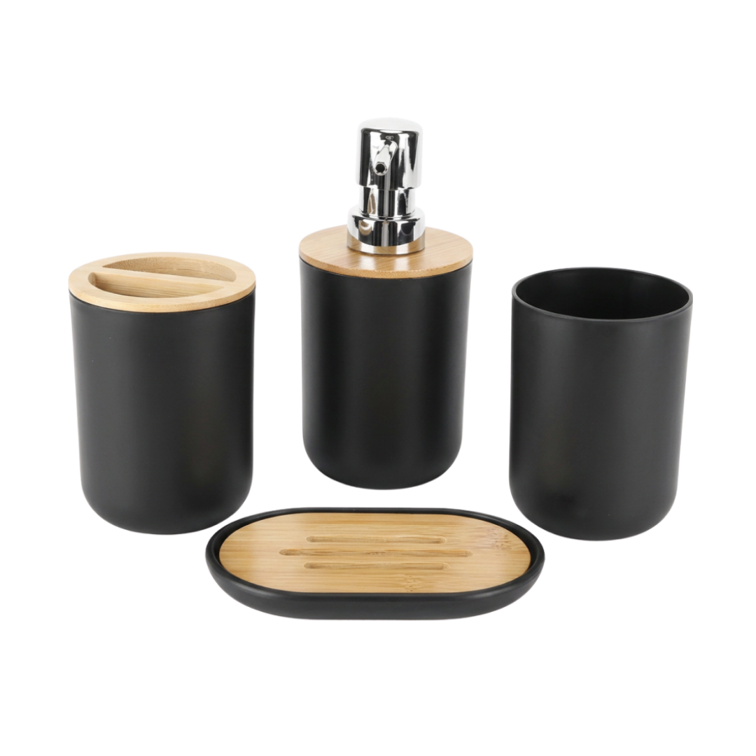 4-Piece Bamboo Bathroom Set