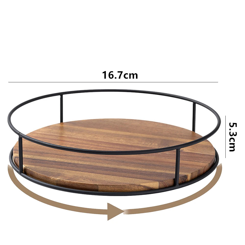 Acacia Wood Rotating Tray