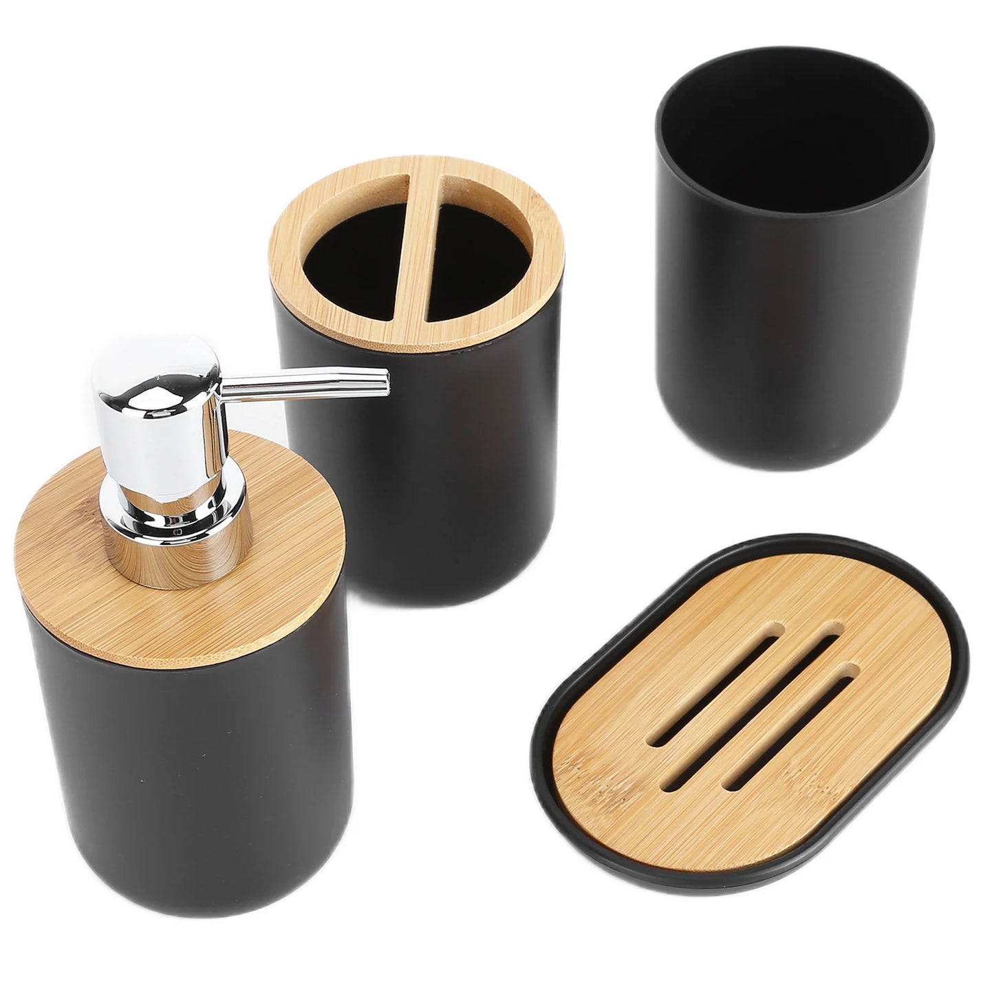 4-Piece Bamboo Bathroom Set