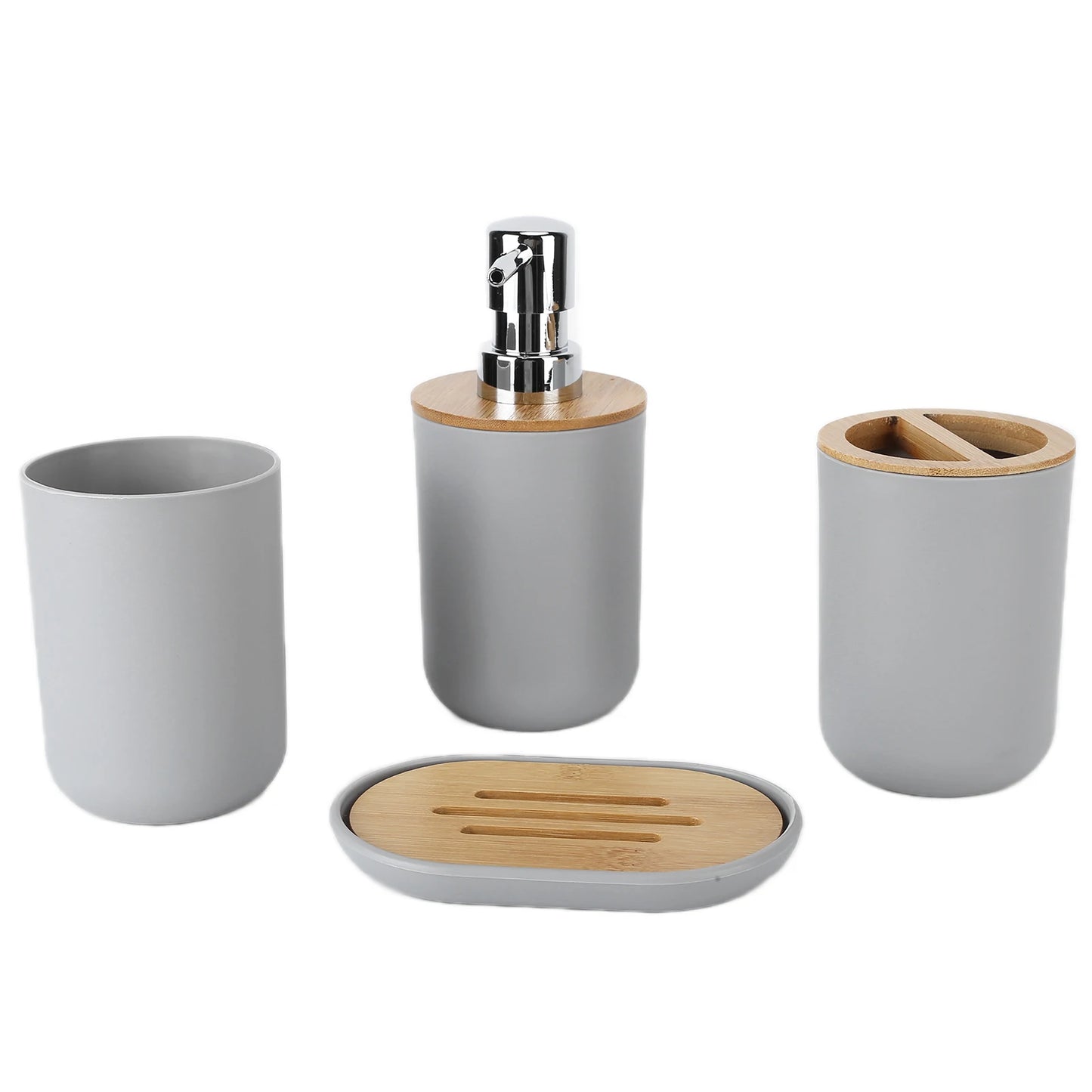 4-Piece Bamboo Bathroom Set