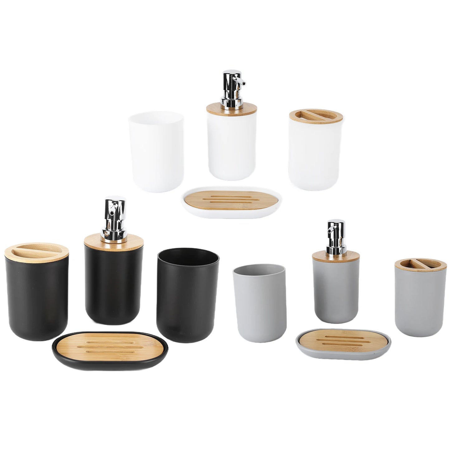 4-Piece Bamboo Bathroom Set