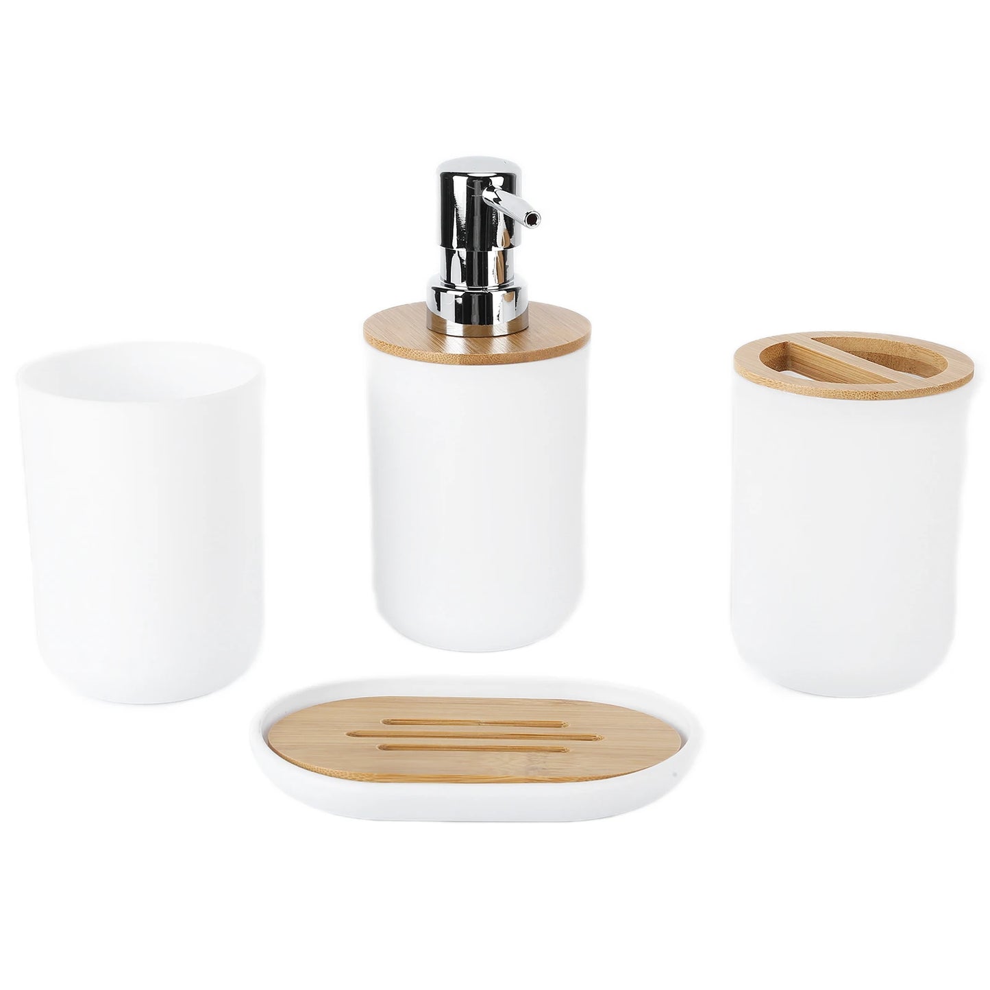 4-Piece Bamboo Bathroom Set