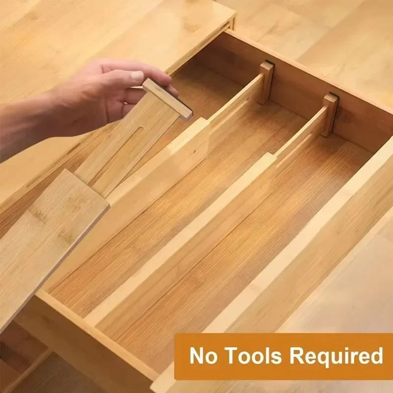 Adjustable Bamboo Drawer Dividers