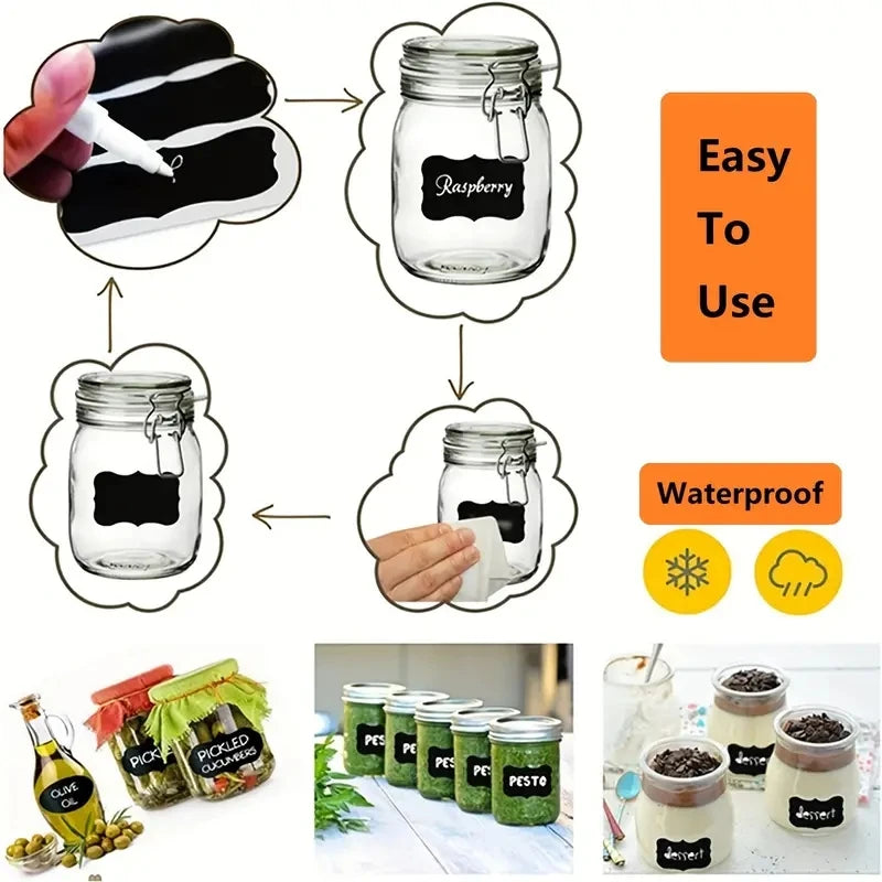 Reusable Chalkboard Pantry Labels (120 Pcs)